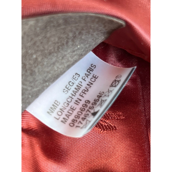 Longchamp Reptigne embossed snake print red leather tote overnight travel bag - Picture 12 of 16